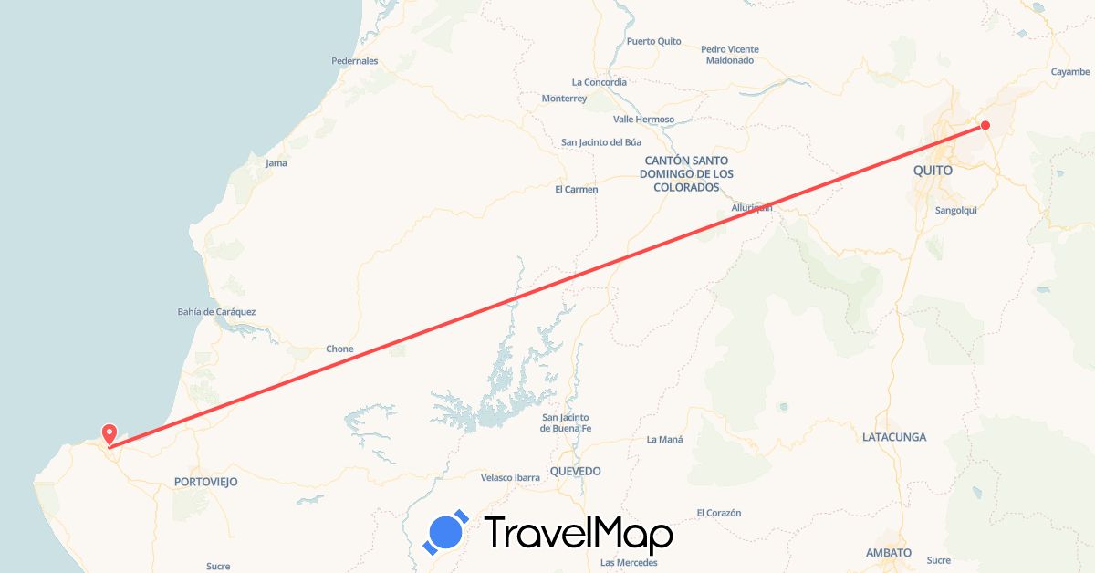 TravelMap itinerary: hiking in Ecuador (South America)